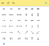 EquaThEque Visual Math Editor Screenshot symbols arrows