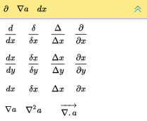 EquaThEque Visual Math Editor Screenshot symbols differential