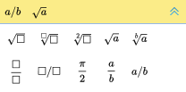 EquaThEque Visual Math Editor Screenshot symbols sqrt frac